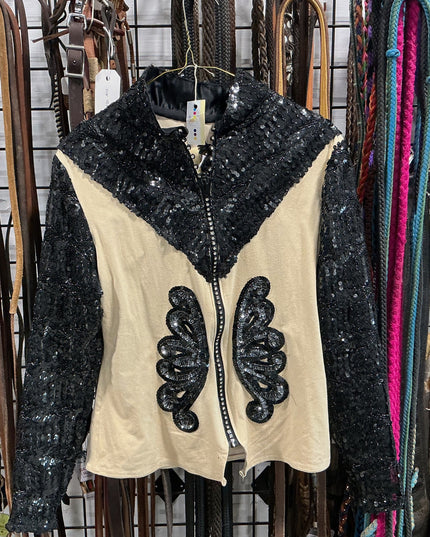 Shirt Funkey Black/Yellow Size Medium diamond Zipper