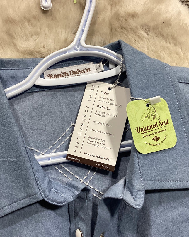 Western Ranch Dressn Rodeo Shirt L