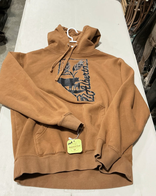 Hoodie Alberta Cow Brown Med