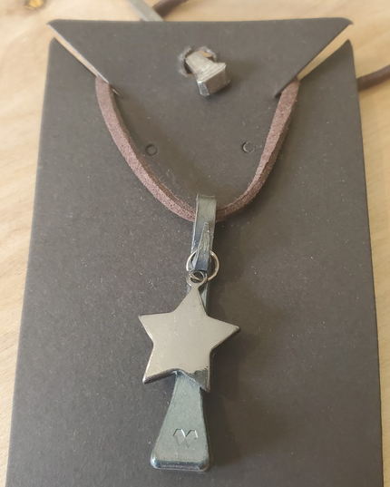 Horseshoe Nail and Star Charm Pendant