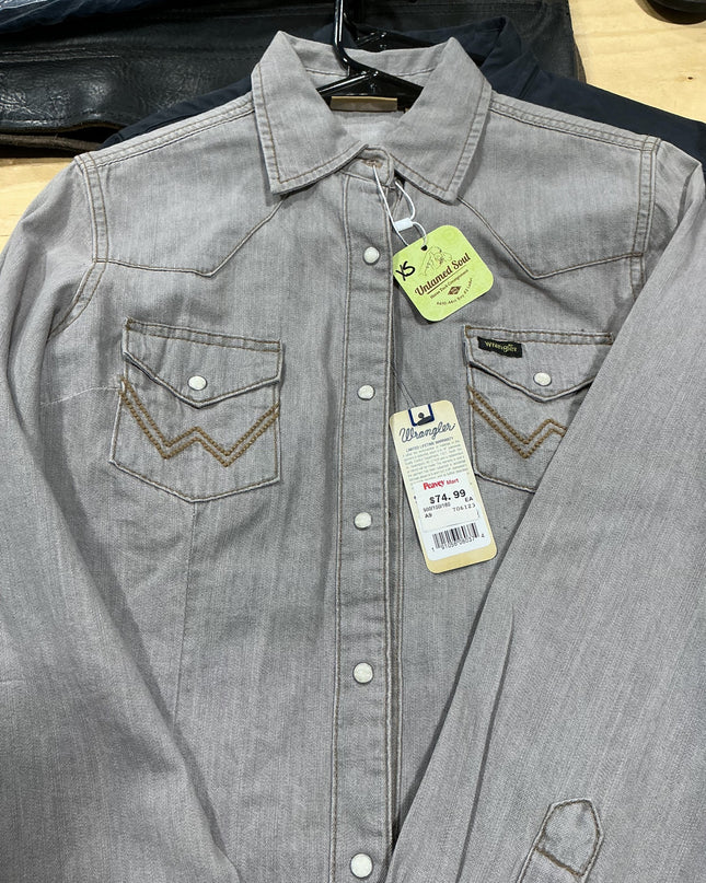 Western Shirt Wrangler Grey XS