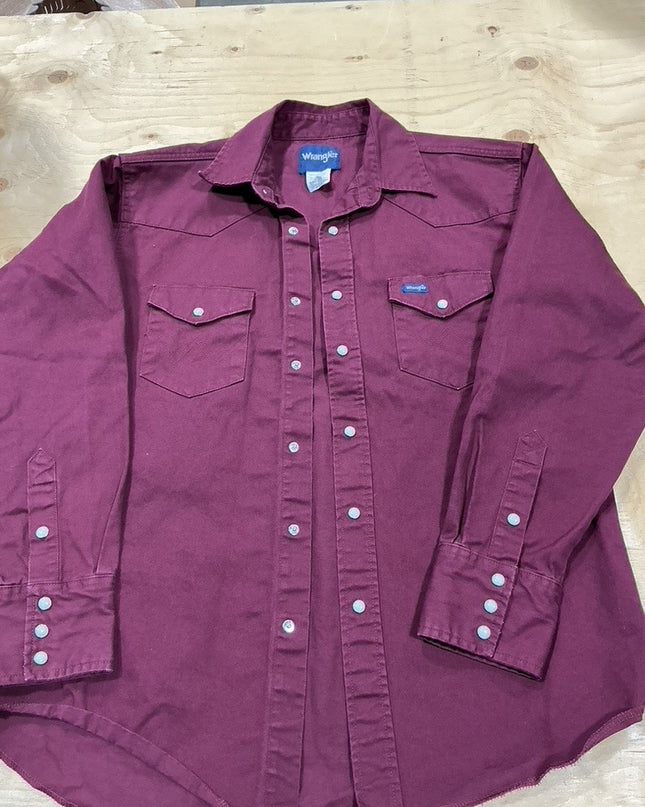 Ladies Shirt Wrangler Size L Burgandy