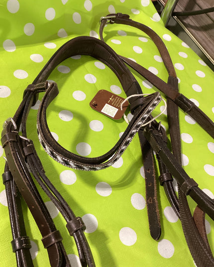 English Bridle Little Bling Bit Rubber Reins