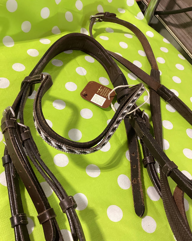 English Bridle Little Bling Bit Rubber Reins
