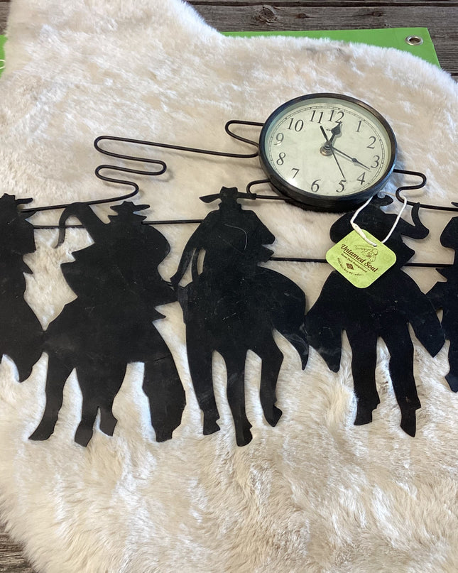 Wall Clock Running Horses