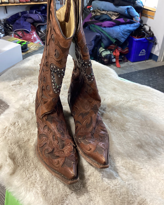 Cowboy Boots Heart Bling 10