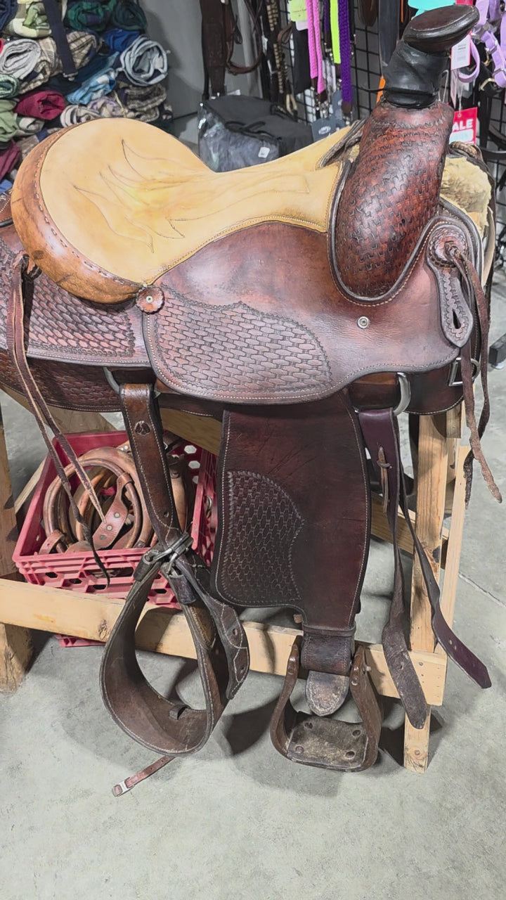 Western Saddle – Rope S16" G6.5", Heavier Older Saddle | Used, Good